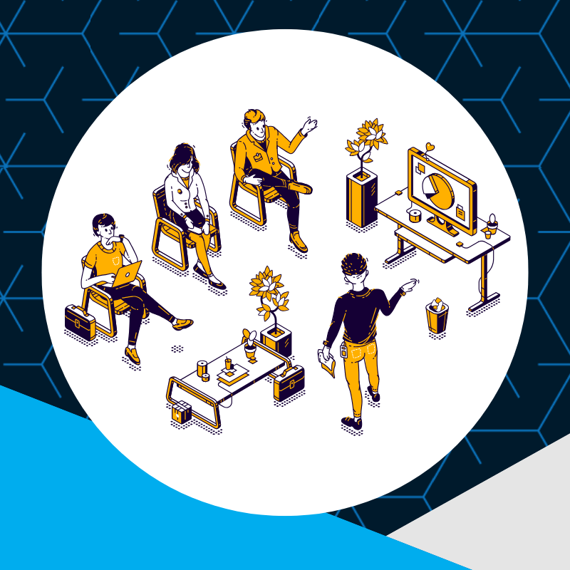 graphic of people discussing core security practices