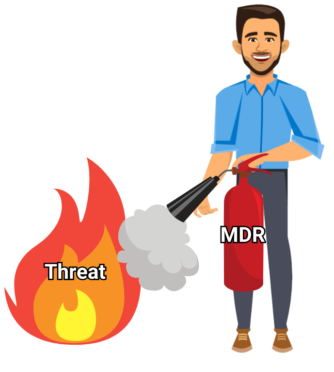 cartoon icon putting out fire